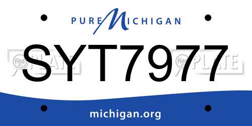 SYT7977 Michigan License Plate