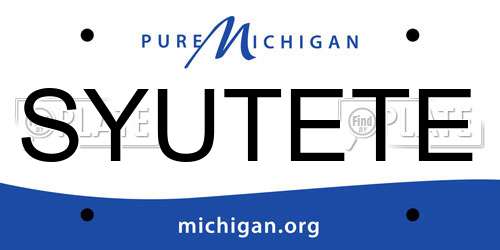 SYUTETE Michigan License Plate