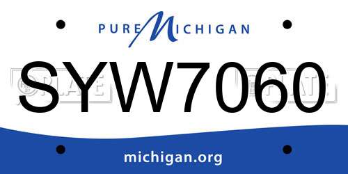 SYW7060 Michigan License Plate