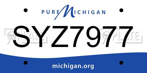 SYZ7977 Michigan License Plate