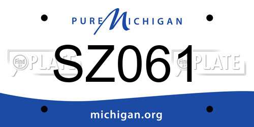 SZ061 Michigan License Plate