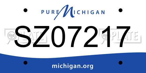 SZ07217 Michigan License Plate