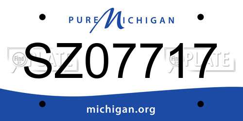 SZ07717 Michigan License Plate