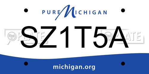 SZ1T5A Michigan License Plate