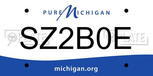 SZ2B0E Michigan License Plate