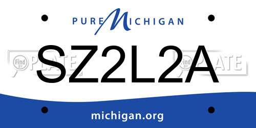 SZ2L2A Michigan License Plate