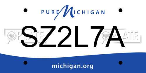 SZ2L7A Michigan License Plate