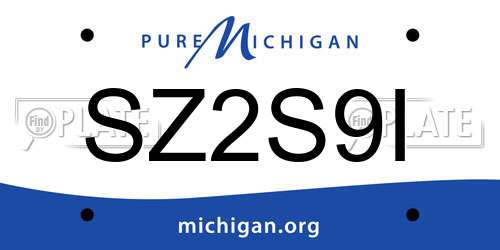 SZ2S9I Michigan License Plate