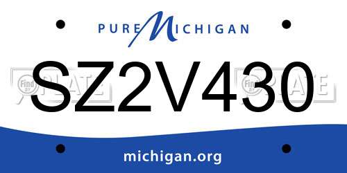 SZ2V430 Michigan License Plate