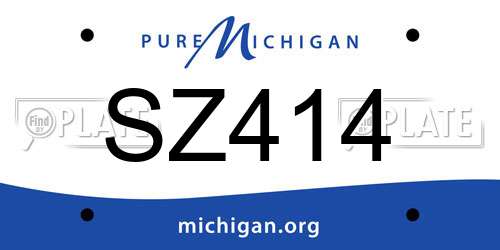 SZ414 Michigan License Plate