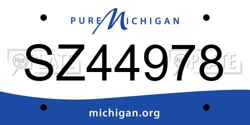 SZ44978 Michigan License Plate