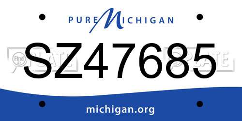 SZ47685 Michigan License Plate