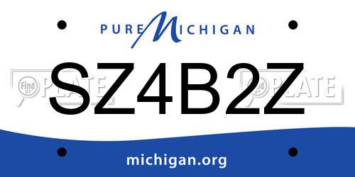 SZ4B2Z Michigan License Plate