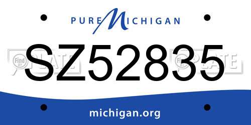 SZ52835 Michigan License Plate