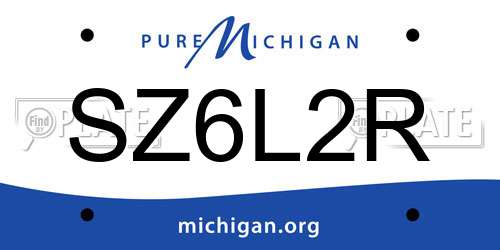 SZ6L2R Michigan License Plate