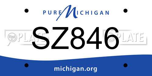 SZ846 Michigan License Plate
