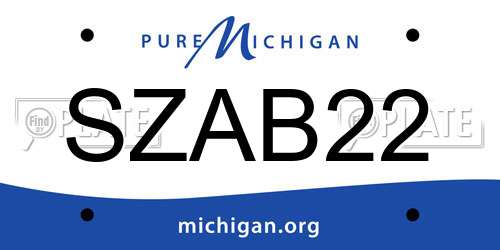 SZAB22 Michigan License Plate