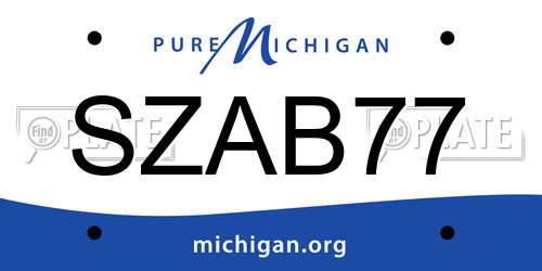 SZAB77 Michigan License Plate