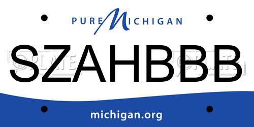 SZAHBBB Michigan License Plate