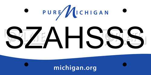 SZAHSSS Michigan License Plate