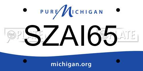 SZAI65 Michigan License Plate
