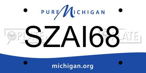 SZAI68 Michigan License Plate