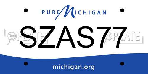 SZAS77 Michigan License Plate