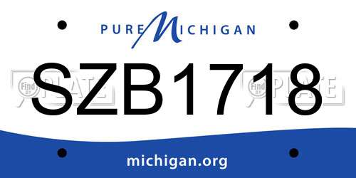 SZB1718 Michigan License Plate