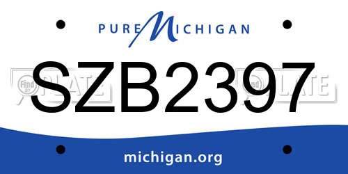 SZB2397 Michigan License Plate
