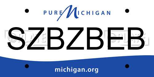 SZBZBEB Michigan License Plate