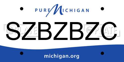 SZBZBZC Michigan License Plate