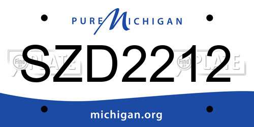 SZD2212 Michigan License Plate