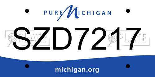 SZD7217 Michigan License Plate