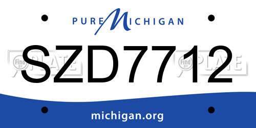 SZD7712 Michigan License Plate