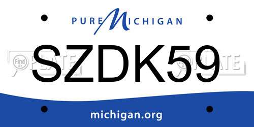 SZDK59 Michigan License Plate