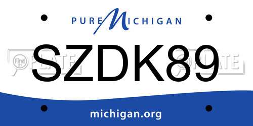 SZDK89 Michigan License Plate