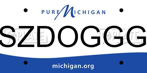 SZDOGGG Michigan License Plate