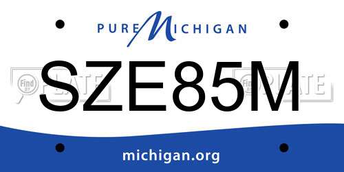 SZE85M Michigan License Plate