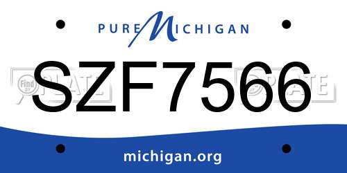 SZF7566 Michigan License Plate