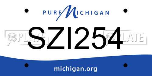 SZI254 Michigan License Plate