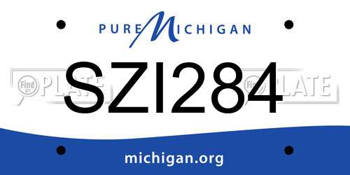SZI284 Michigan License Plate