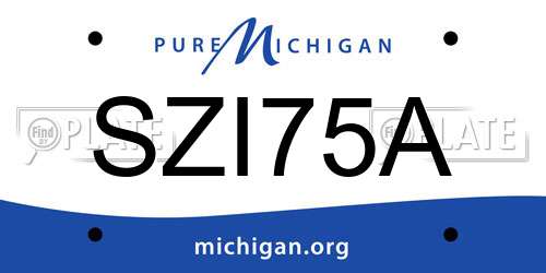 SZI75A Michigan License Plate