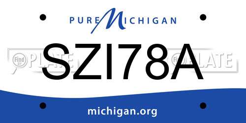 SZI78A Michigan License Plate