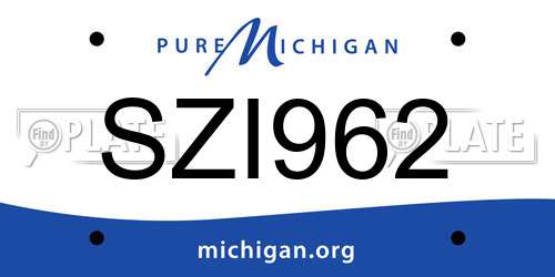 SZI962 Michigan License Plate