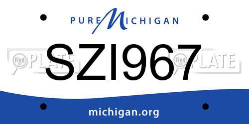 SZI967 Michigan License Plate