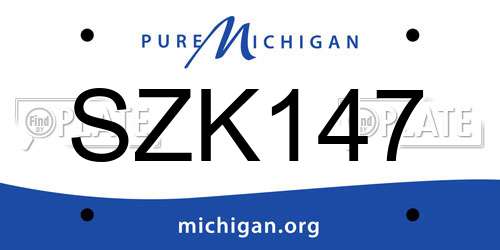 SZK147 Michigan License Plate