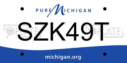 SZK49T Michigan License Plate