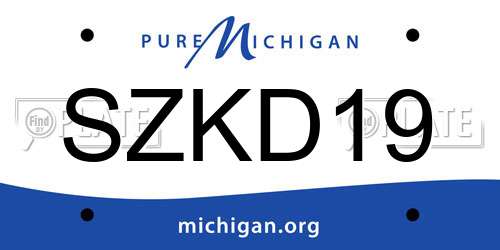 SZKD19 Michigan License Plate