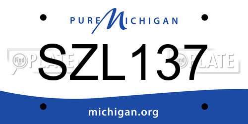 SZL137 Michigan License Plate