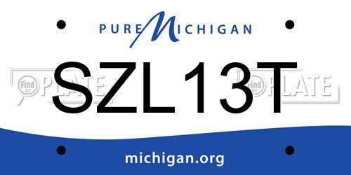 SZL13T Michigan License Plate